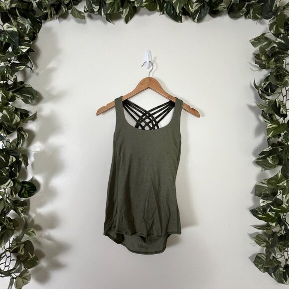 Lululemon Athletic Wild Racerback Tank Top Green Fatigue Camo Women’s Size 2 - Picture 1 of 7